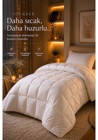 HİG HOME LuxeSleep Tek Kişilik Microfiber Yorgan – Sıcacık Ultra Yumuşak Kuş Tüyü Hissi