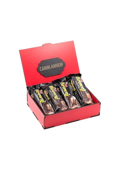 Sevdiklerinize Özel Kırmızı Ahşap Hediye Kutusunda 4 Adet Browni Intense Canım Annem Yazılı 18773531