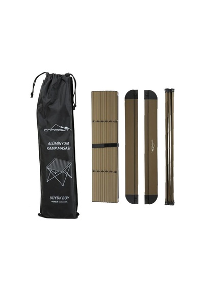 Yek Outdoor Campout Alüminyum Büyük Boy Masa + 2 Campout Fırat Sandalye Set Siyah