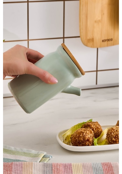 Karaca Portobello Bambu Vakumlu Kapaklı Yağlık Ve Sirkelik 400 Ml Renkli
