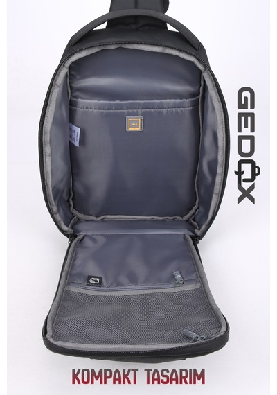 Gedox Siyah Su Geçirmez 3 Bölmeli Erkek Çapraz Göğüs Ve Tek Omuz Çantası Bodybag Günlük El Ve Sırt Çantası Gdx2103