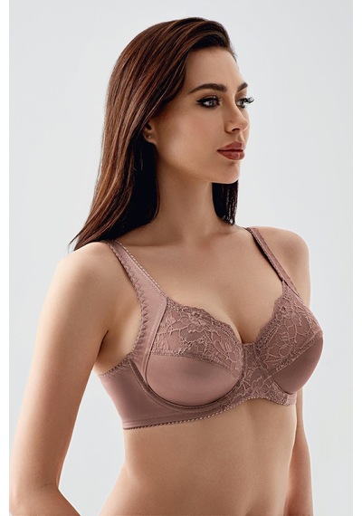 New Bra Kadın C Kap Dantelli Balenli Desteksiz Toparlayıcı Sütyen Vizon 2305 Vizon