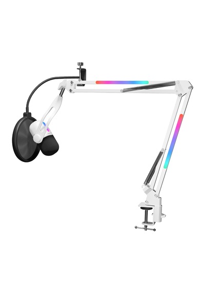 Arpej Rgb Masa Standlı Ses Göstergeli Dokunmatik Oyuncu Mikrofonu Yayıncı Mikrofonu Gaming Beyaz Siyah - ÜRün siyah
