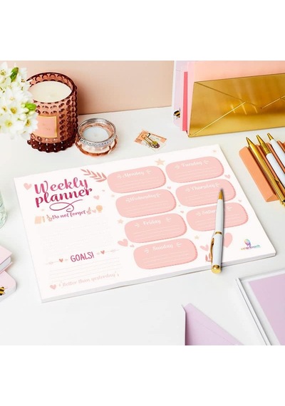Colortouch Masaüstü Planner Set - 50 Sayfa Tarihsiz Haftalık, Günlük Planlayıcı - Ofis Çalışanı, Öğrenci, G Genel