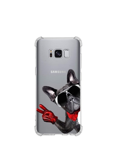 Samsung Galaxy S8 Uyumlu Köpek 2 Baskılı Şeffaf Köşe Korumalı Antişok Kılıf