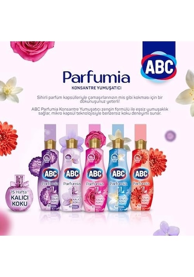 Deterjan Parfumia Konsantre Yumuşatıcı Romantik Gül Pembe 1440 Ml 1000'li Set