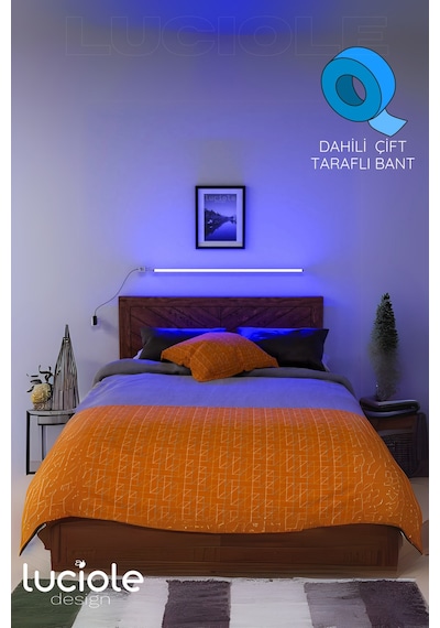 Led Aplik Işık Uzaktan Kumandalı Yatak Tv Üstü 16 Renk 4 Animasyon Yapışkanlı