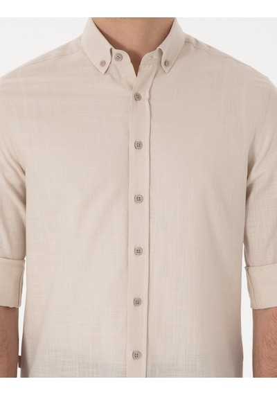 Pierre Cardin Erkek Bej Gömlek Desenli 50307025-vr011 Bej