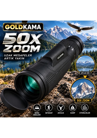 Yüksek Zoomlu Hd Monoküler El Dürbünü Av, Kamp, Doğa Gözlemi İçin Suya Dayanıklı Dürbün Siyah