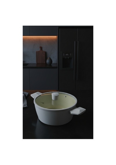 Jumbo Swiss Crystal Light Grey Derin Tencere 24 Cm Gri