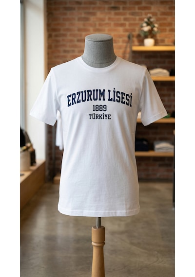 Hediye Okullara Özel Logolu Baskılı Öğrenci Tişörtü Toptan T-shirt 10'lu Paket Kendin Tasarla Kuruma/kişiye Özel Beyaz