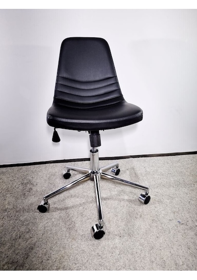 Bintaşmobilya Siyah Deri Rahat Ofis Personel Çalışma Sandalyesi