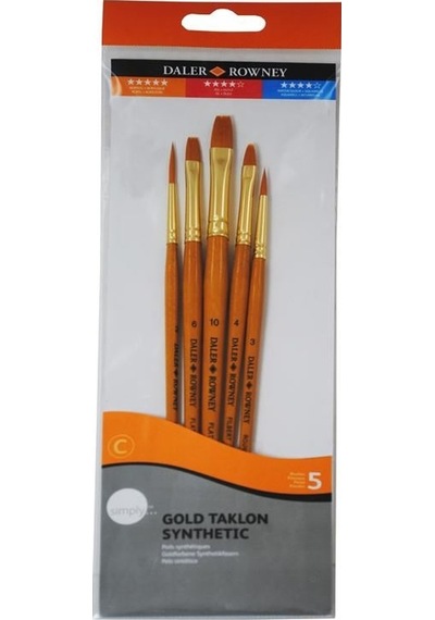 Daler Rowney Simply Gold Taklon Synthetic 5Li Fırça Seti Kod:501