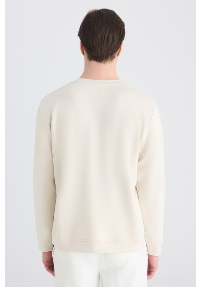 D'S Damat Ds Damat Regular Fit Bej Düz Sweatshirt 5hce26172205m