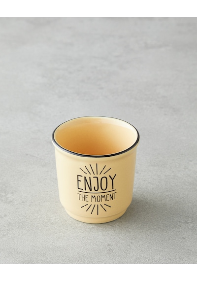 English Home Enjoy The Moment Bone Porselen 2 Li Espresso Fincan 90 Ml Yeşil-sarı Yeşil-sarı