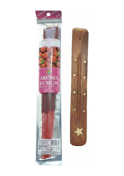 Çilek Aromalı 30 Cm Doğal Tütsü Ve Tütsü Kızağı 15 Çubuk