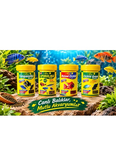 Cichlid Balık Yemi 4' Lü Set