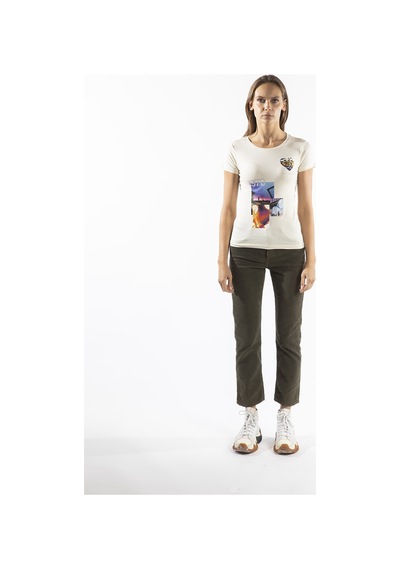 ROBERTO CAVALLI  Kadın T'shirt RRC5289L Bej