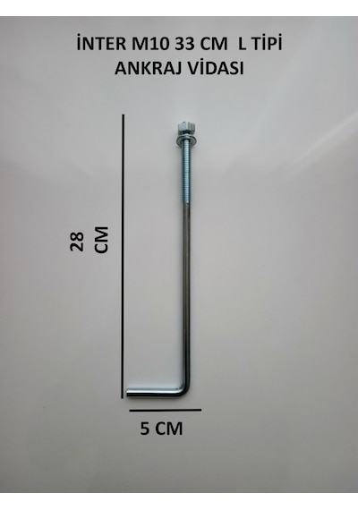 İnter L Tipi Ankraj Vidası M10 33cm M33