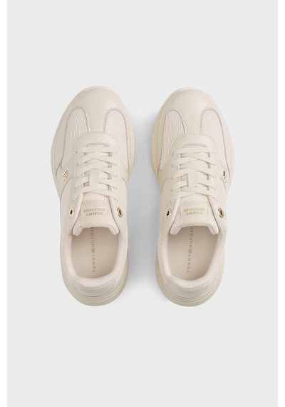 Tommy Hilfiger Logolu Deri Sneaker Ayakkabı Kadın Ayakkabı Fw0fw09413 Aeo Bej