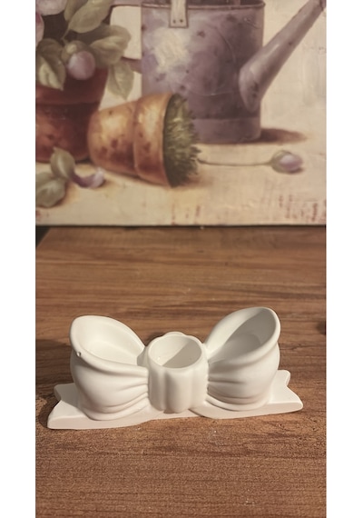 Pinterest Fiyonk Tasarımlı Dekoratif Şamdan Beyaz Seramik Mumluk Diğer