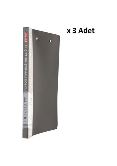 Bigpoint Çift Sıkıştırmalı Dosya A4 Mat Siyah X 3 Adet