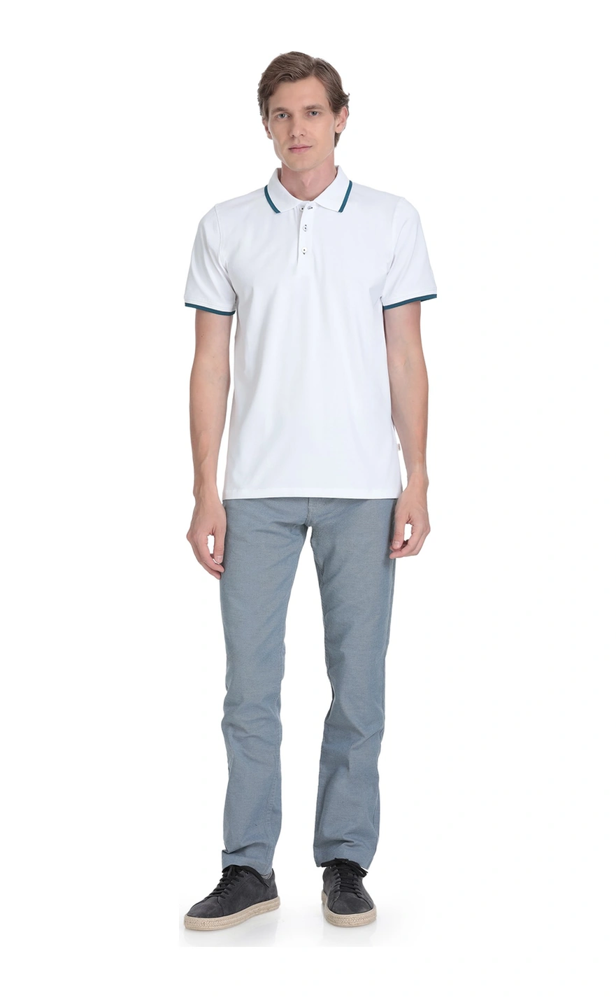 Hatemoğlu Beyaz Regular Fit Polo Yaka Pamuklu Rayon Tişört 36100 350501