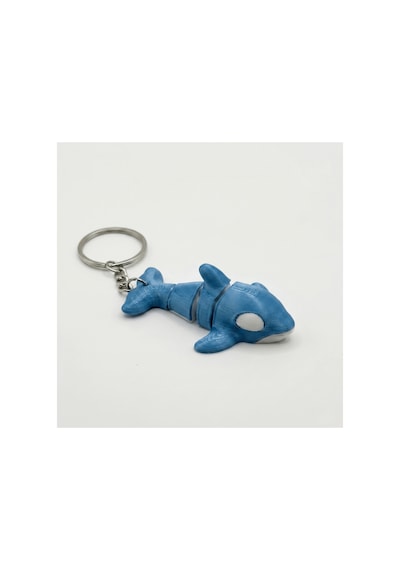 3d Baskılı Hareketli Orca Balinası Anahtarlık Ve Stres Oyuncağı Mavi - Beyaz