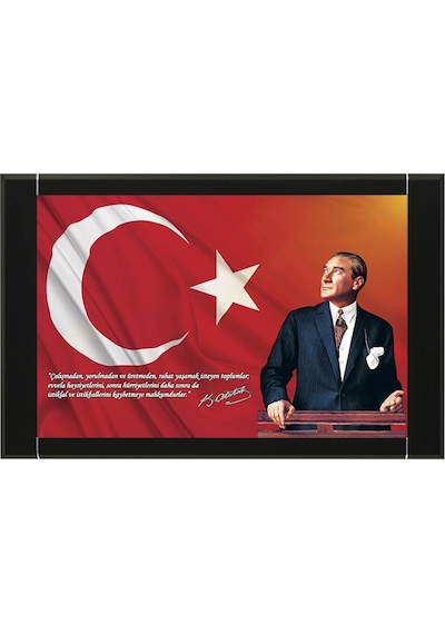 Atatürk Resimli Makam Panosu - Makam Arkalığı