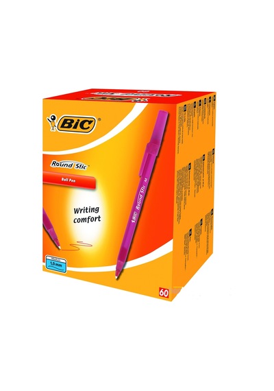Bic Tükenmez Kalem Round Stick Kırmızı 60'lı