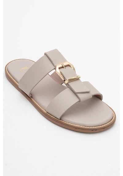 Luvishoes Luvi Shoes Sveta Taş Cilt Tokalı Hakiki Deri Kadın Terlik Taş