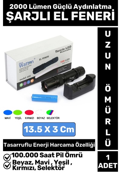 Premium Kamp Avcı Balıkçı Deprem Enerji Tasarruflu 4 Renk Işıklı Sert Plastik Güvenlik El Feneri Çok Renkli