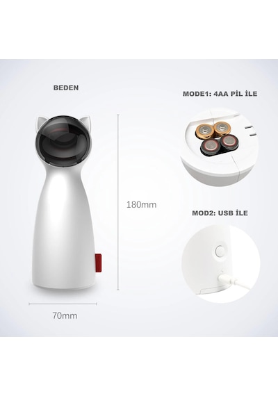 Dailytech Otomatik Led İnteraktif Kedi Lazer Oyuncağı