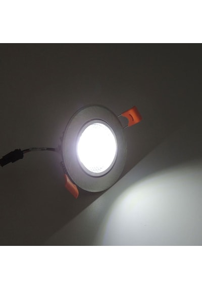 Saten Krom Sıva Altı Spot Cob Led Armatür 5W Trafolu Beyaz