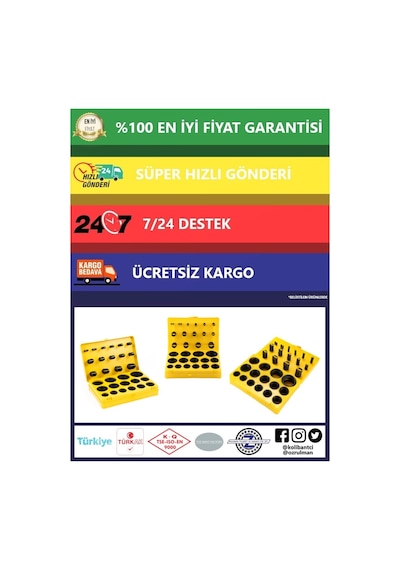 Oring Seti (Kit) Nitril Nbr 70 Metrik Box 404Adet O Ring 30 Ölçü 449775201