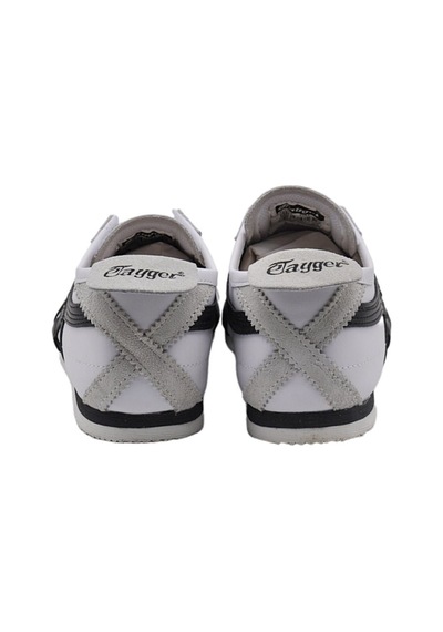 Etayger E-3226 Unisex Deri Sneaker Spor Ayakkabı Beyaz / Siyah Beyaz