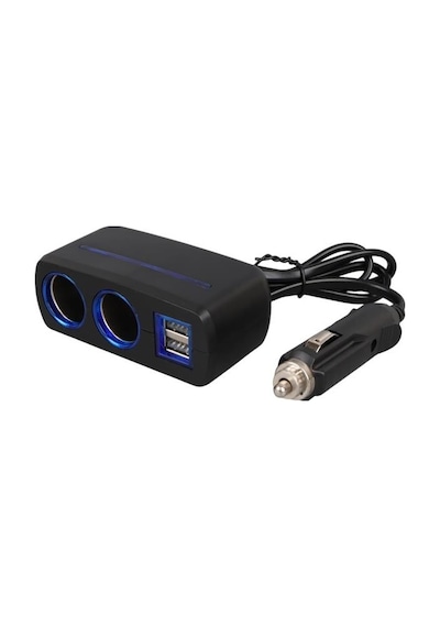 Olesson 1638 12-24v Çift Usb Girişli 120w 80 Cm Kablolu 2'lı Araç Çakmak Çoklayıcı