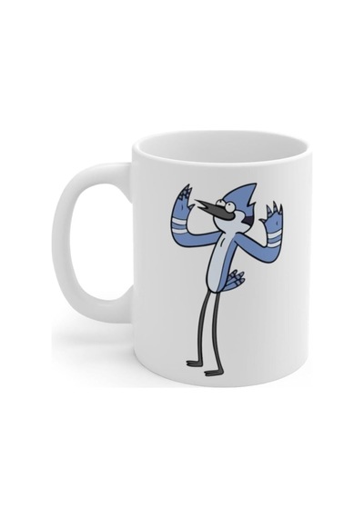Hobishop 4575 Regular Show Mordecai Baskılı Kupa Bardak Beyaz