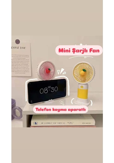 Taşınabilir Fan Soğutucu Mini Vantilatör Klima Güçlü Serinletici Şarjlı Masa Üstü Sessiz Standlı - S