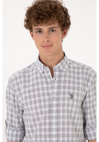 U.s. Polo Assn. Erkek Antrasit Gömlek Desenli 50306290-vr006 Antrasit
