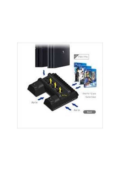 Playstation 4 Uyumlu Slim Ps4 Pro Fanlı Stand Ve Oyun Kolu Usb Şarjlı Ps4 Şarj Stand