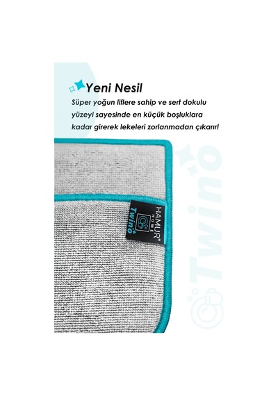 Twino 3'lü Bulaşık Süngeri Ultra Güçlü Sert Mutfak Ocak Teli Zor Kir Ovma Mikrofiber Temizlik Bezi