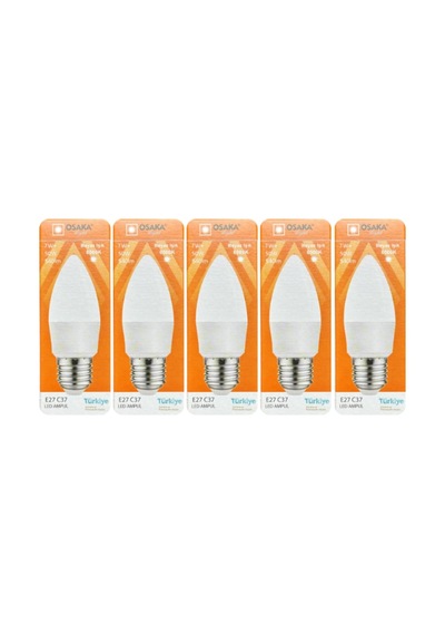 7w 50w 6500k Beyaz Işık E27 Duylu Mum Led Ampul, 5 Adet Diğer