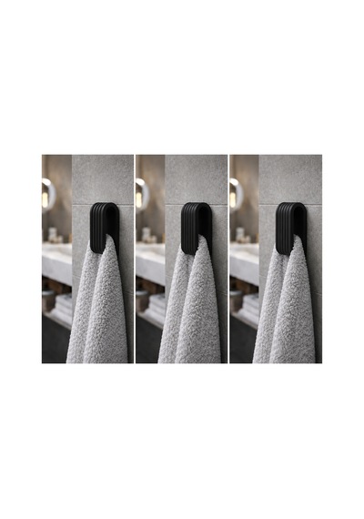 3lü Havlu Askılığı 3d Baskı Banyo Düzenleyici Şık Ve Pratik Siyah