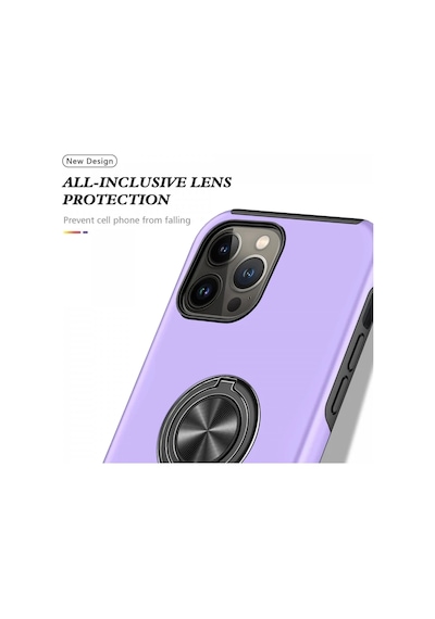 Apple İphone 13 Pro Kılıf Elit Yüzüklü Kapak - Mor 0.2M-Çok Renkli