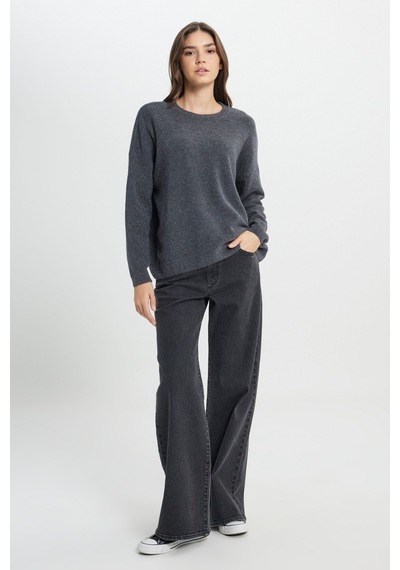 Wrangler Regular Fit Normal Kesim Antrasit Triko Hırka W242710037 Antrasit Melanj