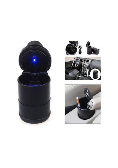 Led Işıklı Oto Araç İçi Küllük Araba Kül Tablası Kapaklı Kokusuz N11.88