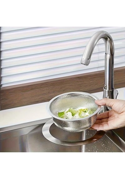 Paslanmaz Çelik Lavabo Süzgeci Musluk Süzgeci Metalik Gri