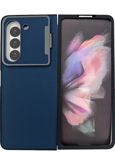 Nettech Samsung Galaxy Z Fold 5 Uyumlu Manyetik Standlı Seri Arka Koruma Kılıf - Gri Gri