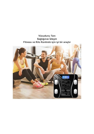 Eminbaba Yağ Su Kas ve Vücut Kitle Endeksi Ölçen Bluetooth Özellikli Dijital Baskül
